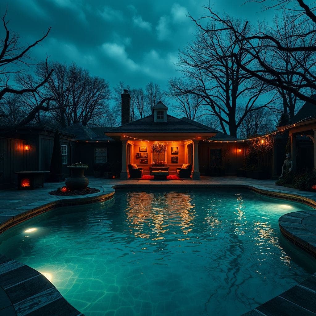 Halloween Outdoor Pool Area design example 3