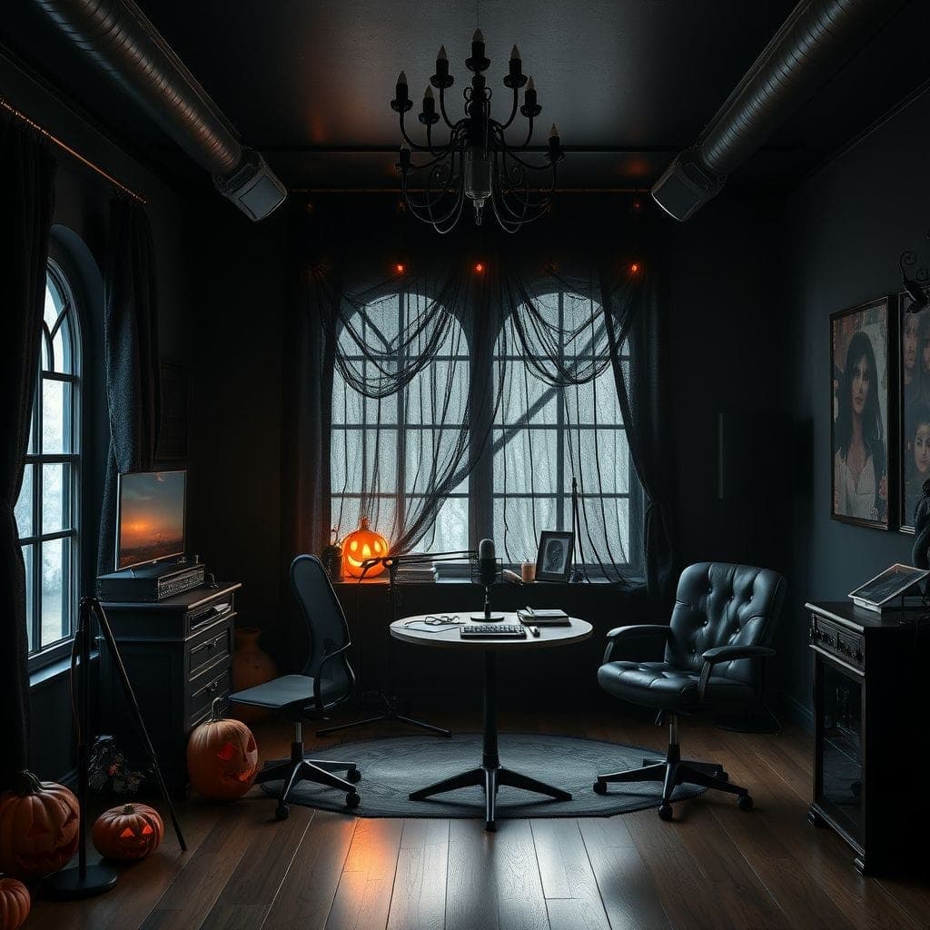 Halloween Podcast Studio design example 1