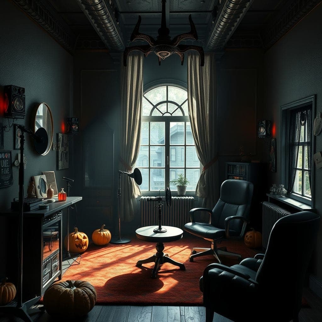 Halloween Podcast Studio design example 3