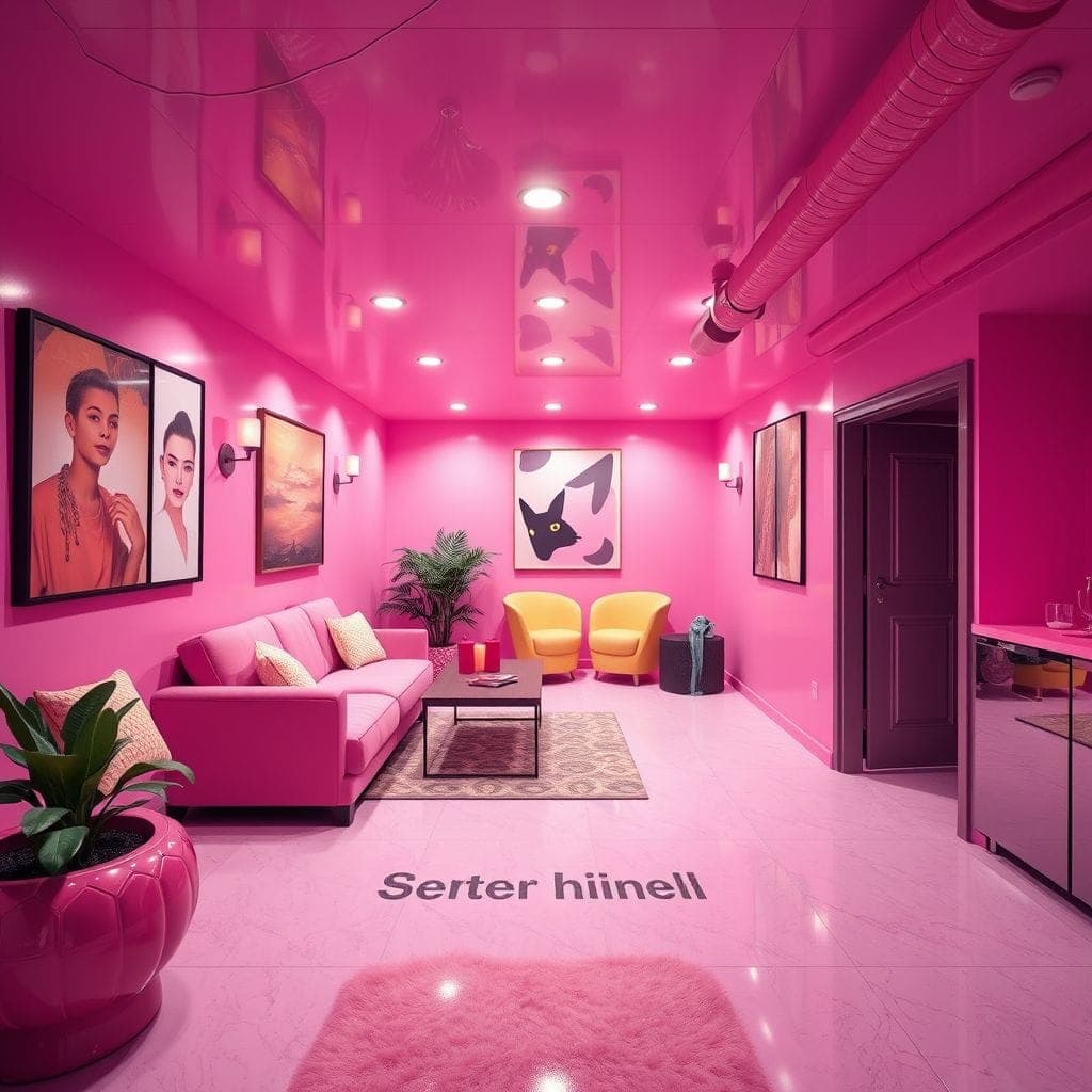 Hot Pink Basement design example 1