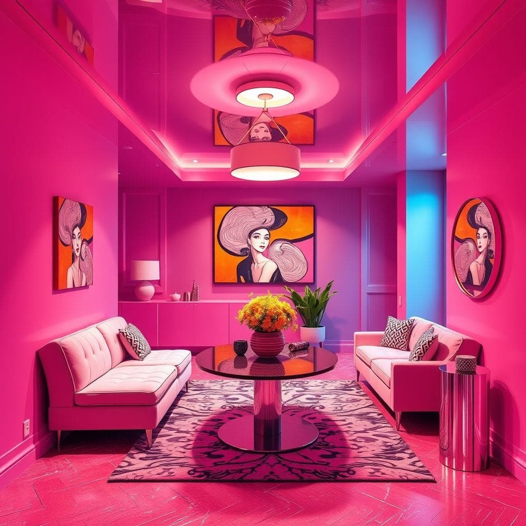 Hot Pink Basement design example 2