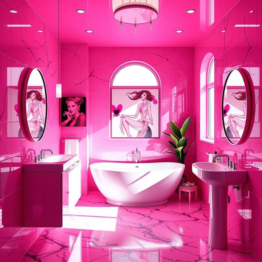Hot Pink Bathroom design example 2