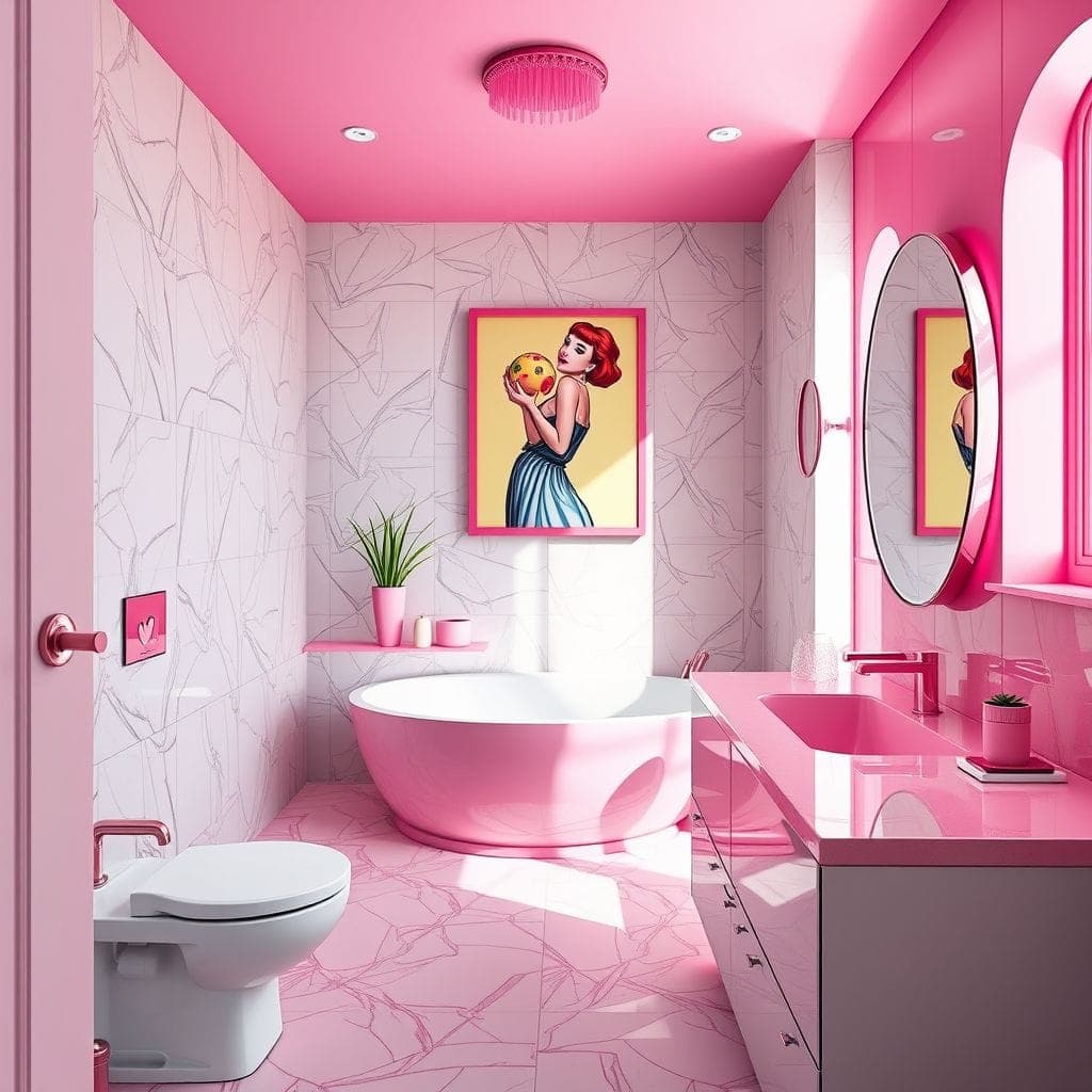 Hot Pink Bathroom design example 3