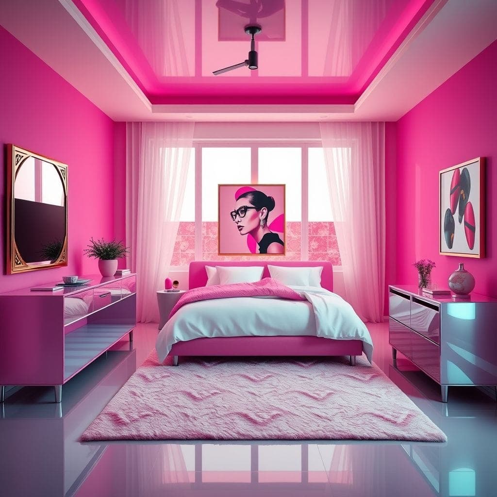 Hot Pink Bedroom design example 1