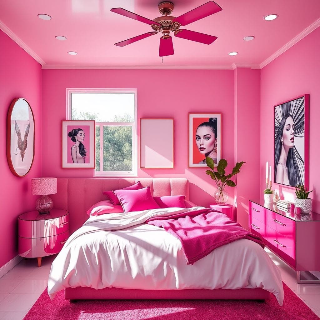 Hot Pink Bedroom design example 2