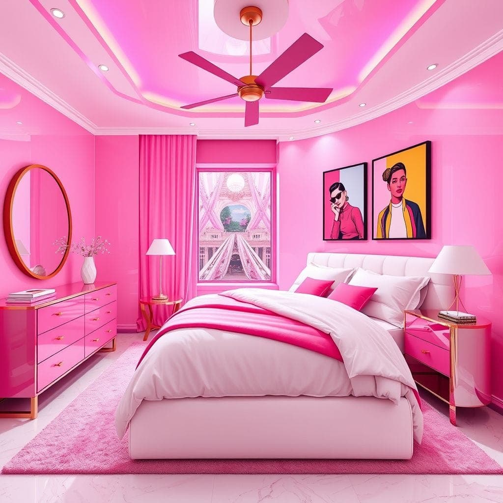 Hot Pink Bedroom design example 3