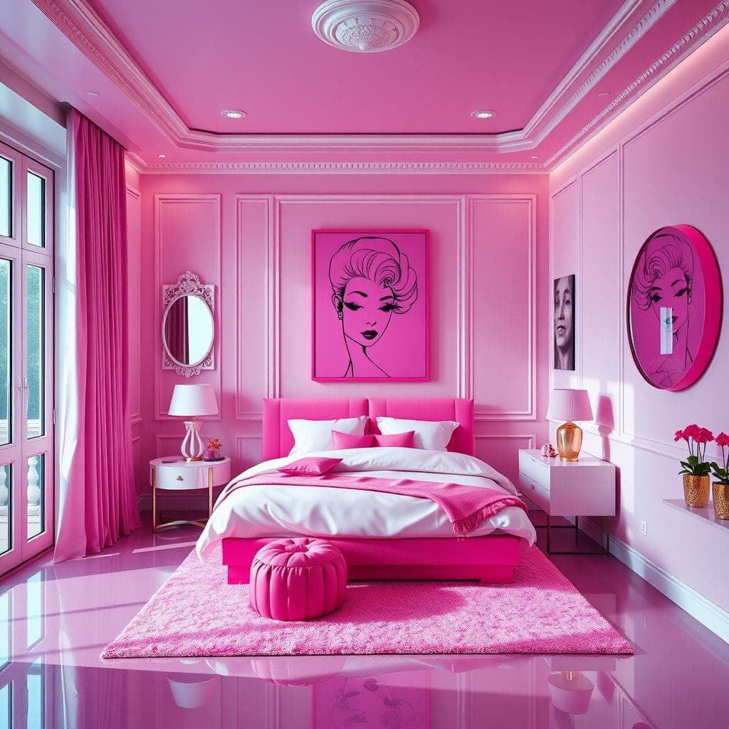 Hot Pink Bedroom design example 4
