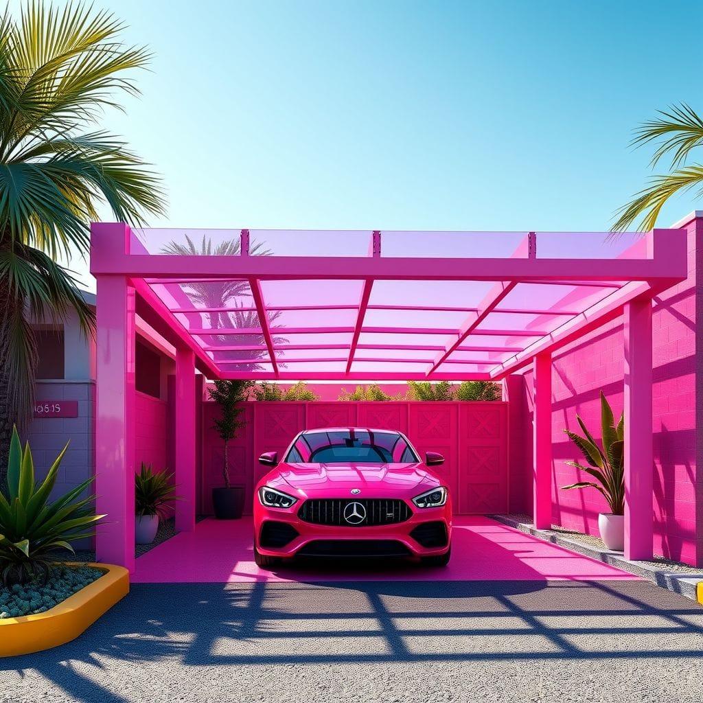 Hot Pink Carport design example 3