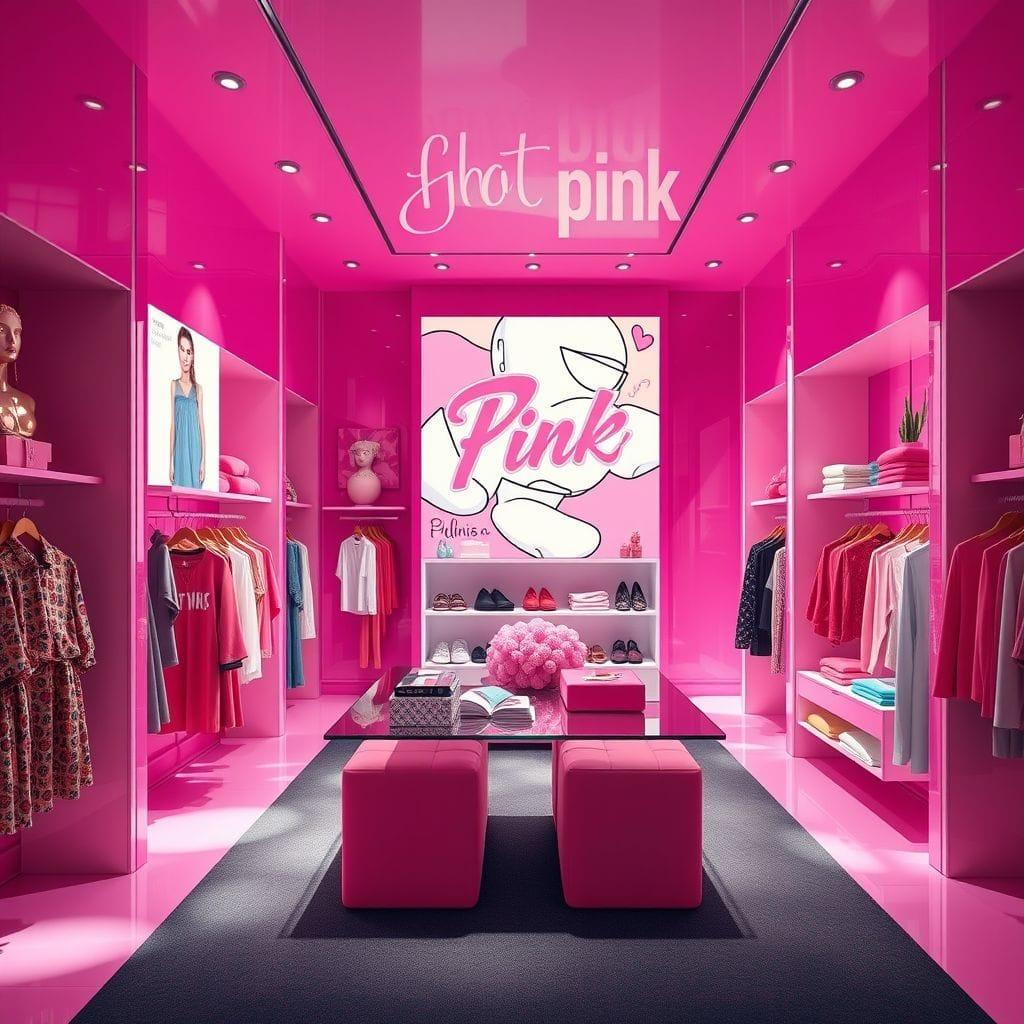 Hot Pink Clothing Store design example 1