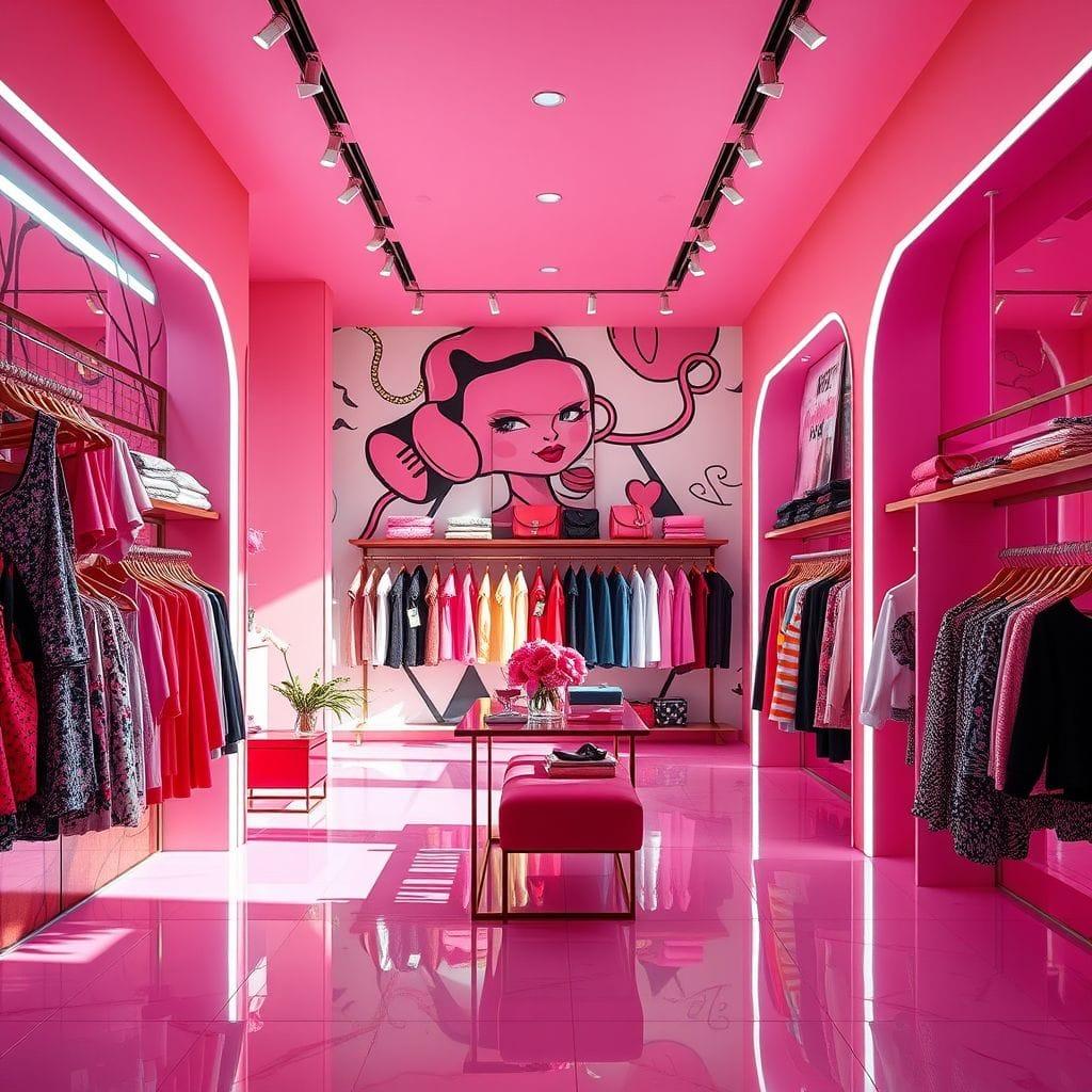 Hot Pink Clothing Store design example 2