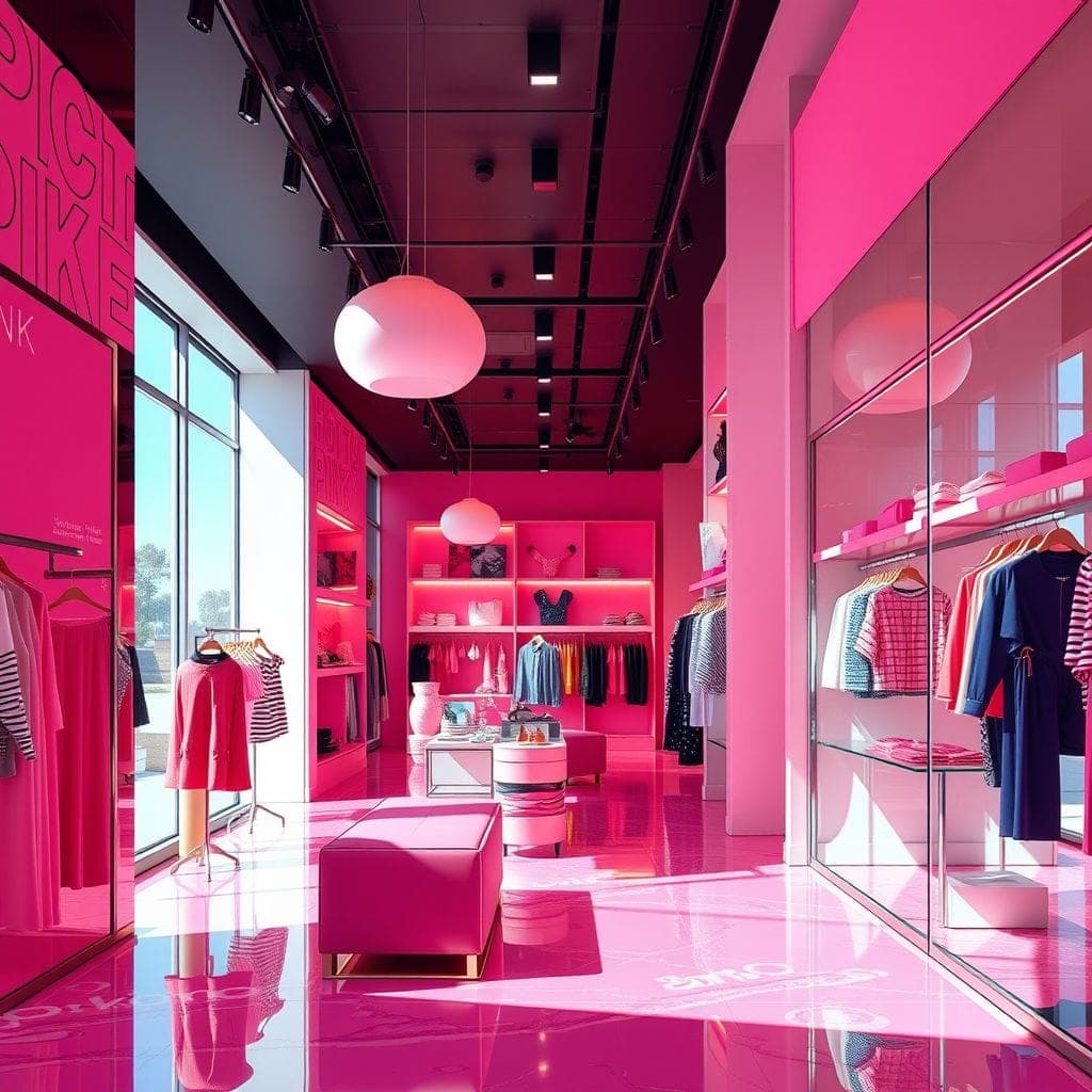 Hot Pink Clothing Store design example 3
