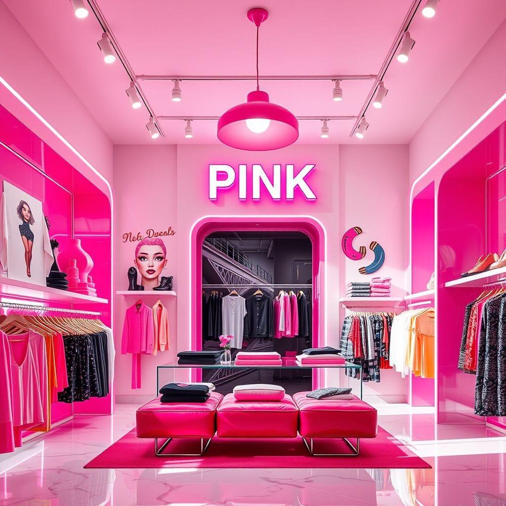 Hot Pink Clothing Store design example 4