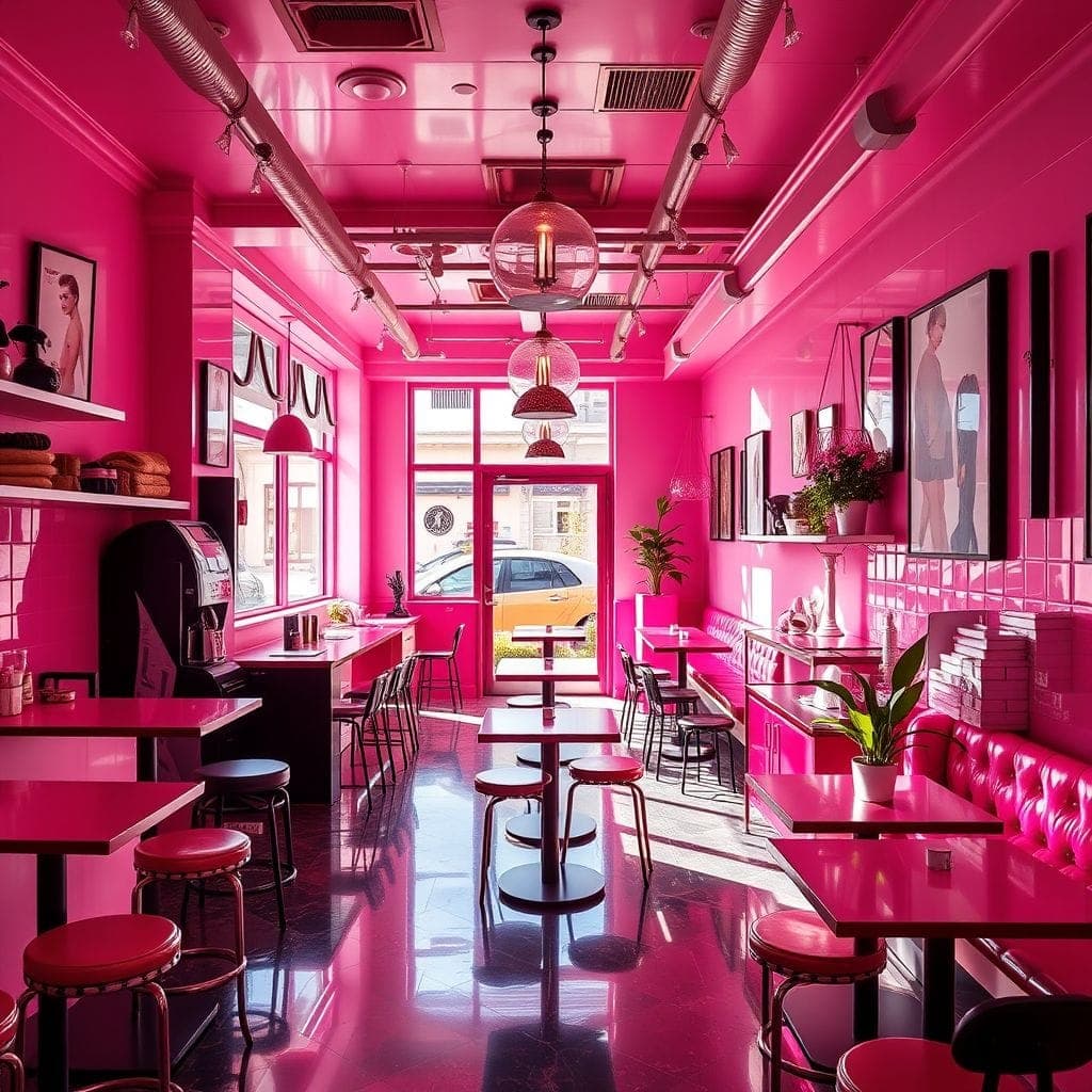 Hot Pink Coffee Shop design example 1