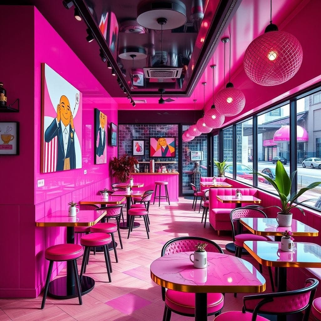 Hot Pink Coffee Shop design example 2