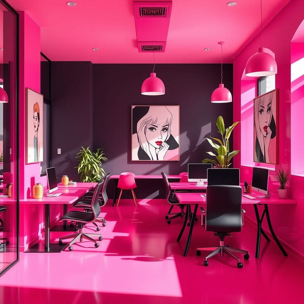 Hot Pink Coworking Space design example 1