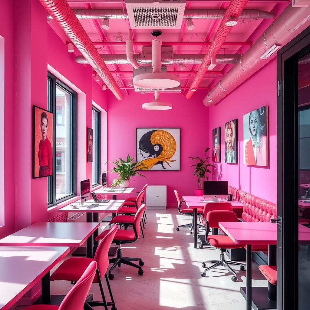 Hot Pink Coworking Space design example 2