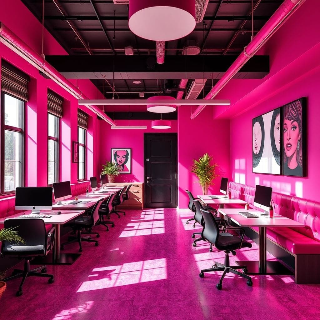 Hot Pink Coworking Space design example 3