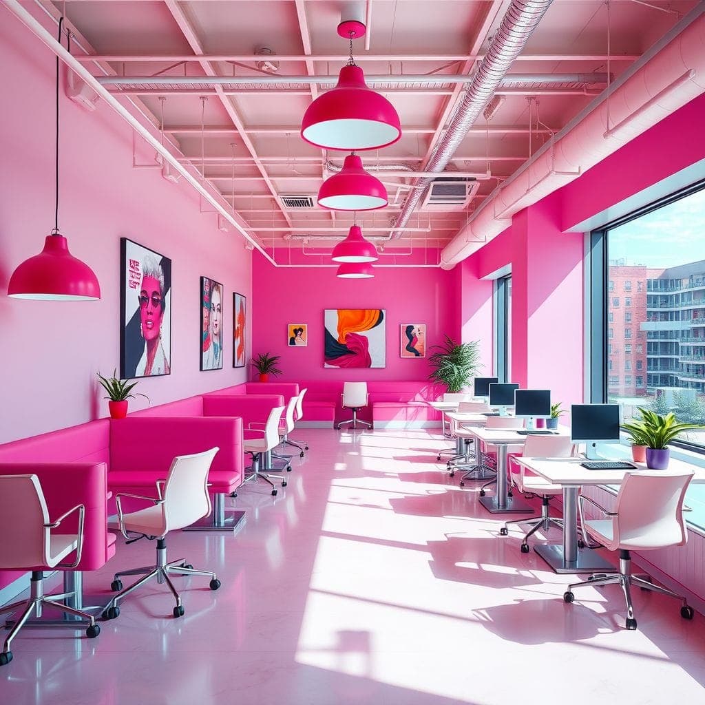 Hot Pink Coworking Space design example 4