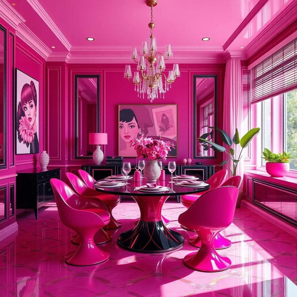 Hot Pink Dining Room design example 2