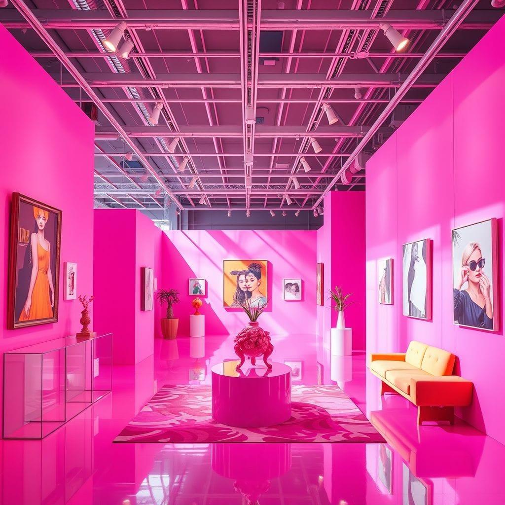 Hot Pink Exhibition Space design example 1