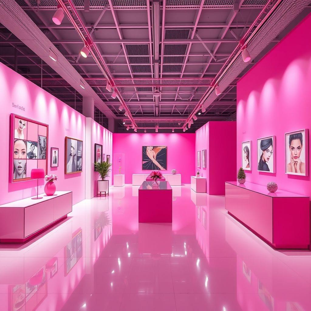 Hot Pink Exhibition Space design example 3