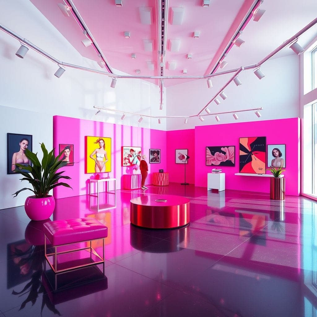 Hot Pink Exhibition Space design example 4