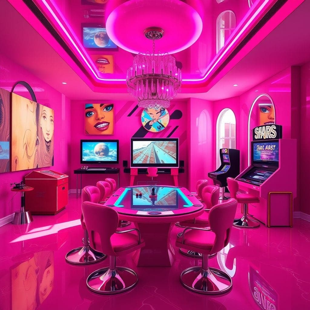 Hot Pink Game Room design example 1