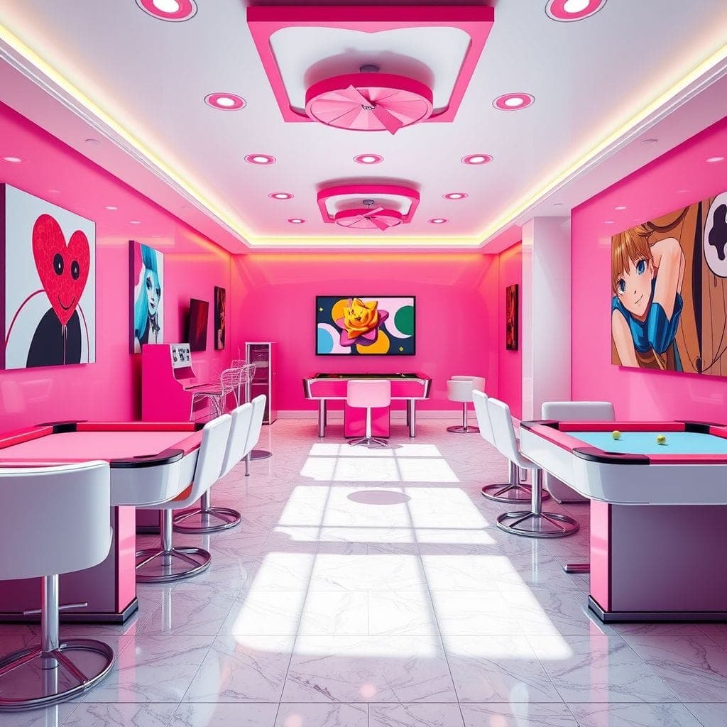 Hot Pink Game Room design example 2