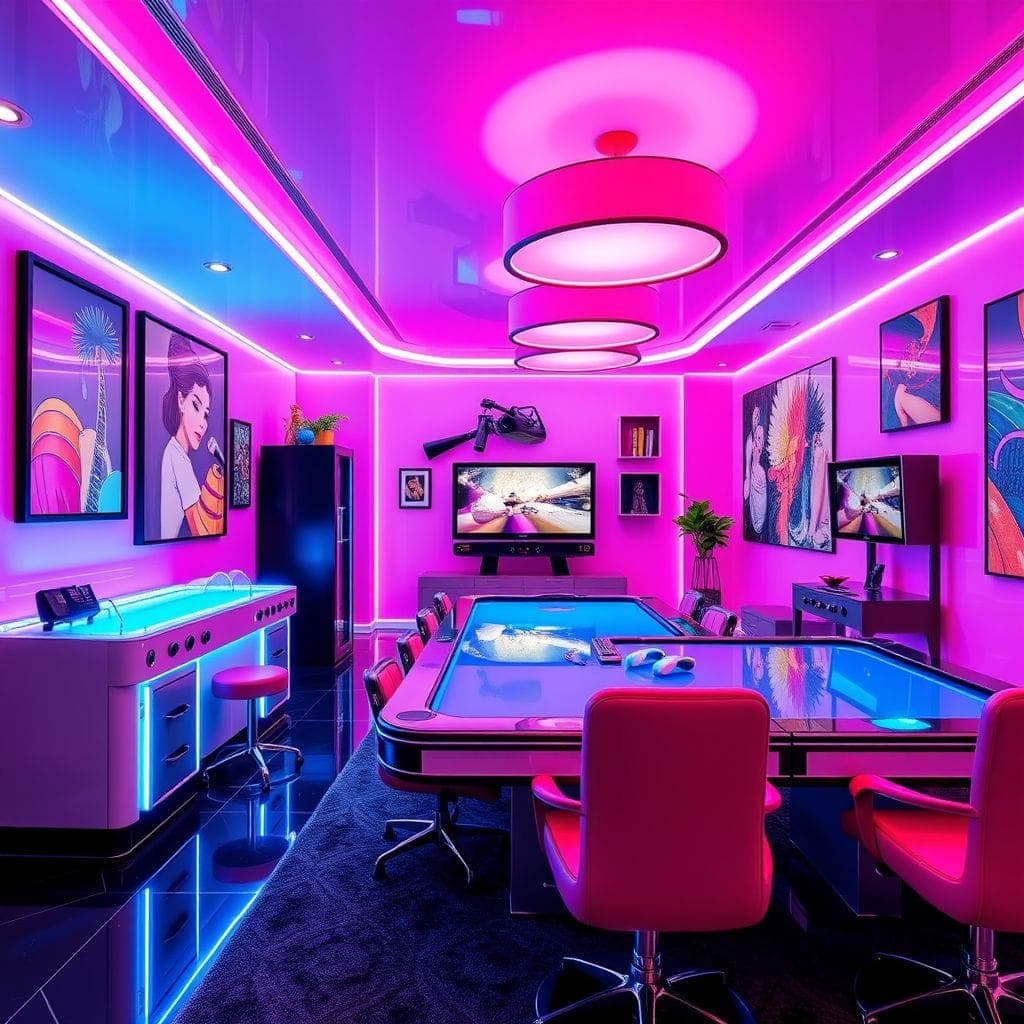 Hot Pink Game Room design example 3