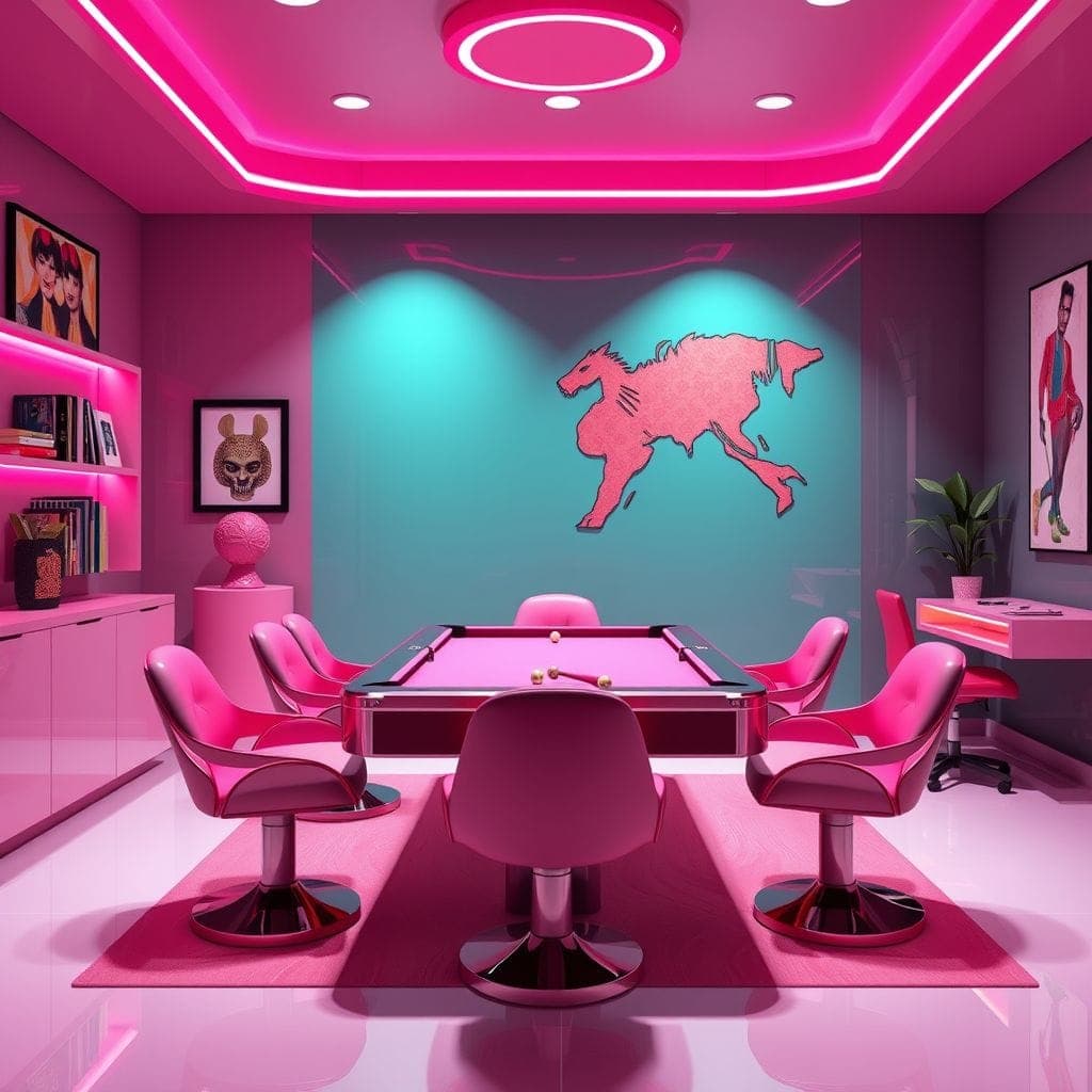 Hot Pink Game Room design example 4