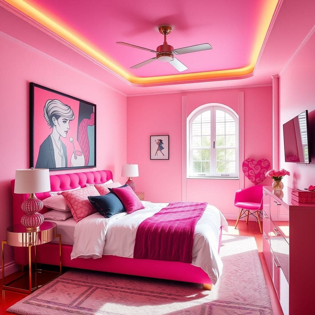 Hot Pink Guest Room design example 1