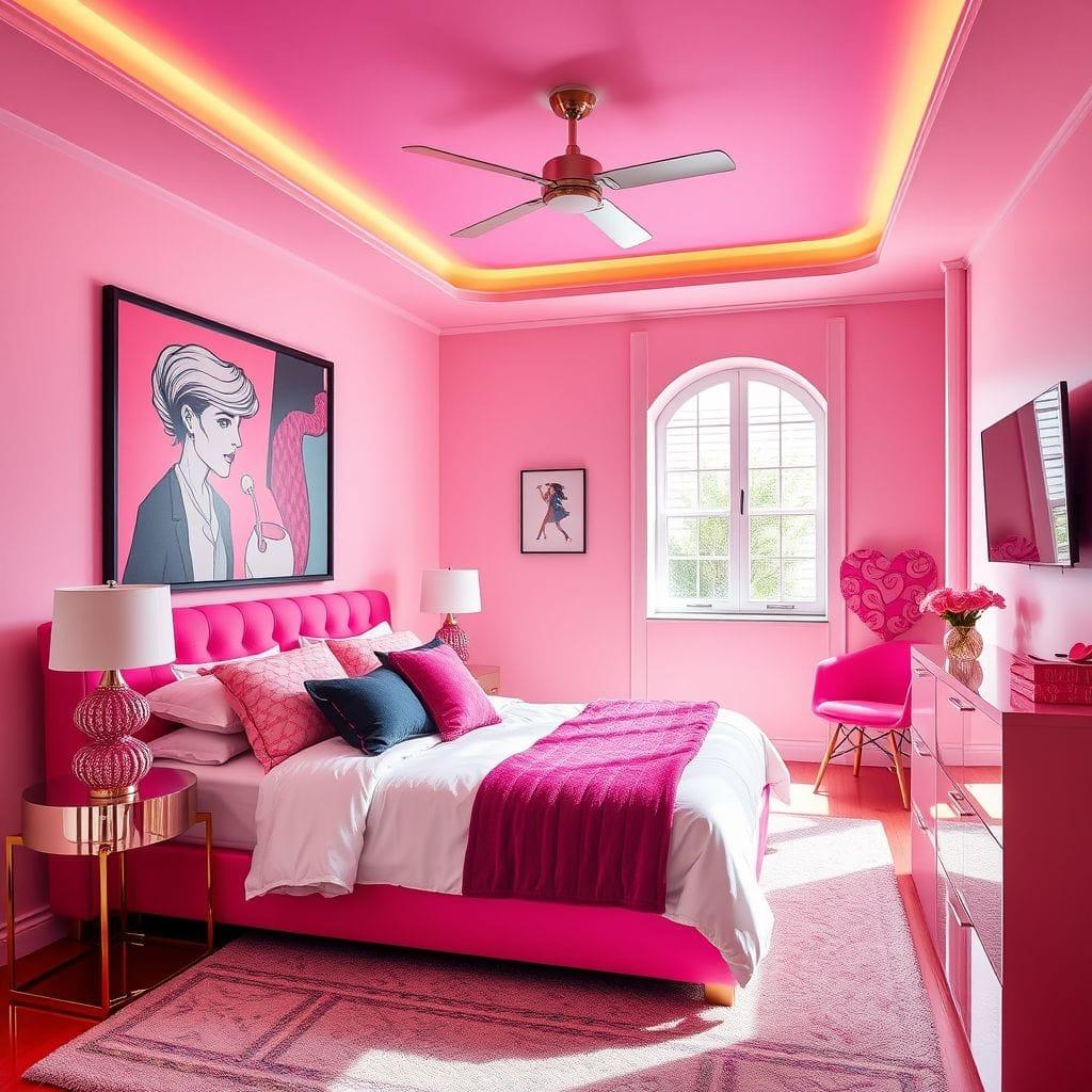 Hot Pink Guest Room design example 1