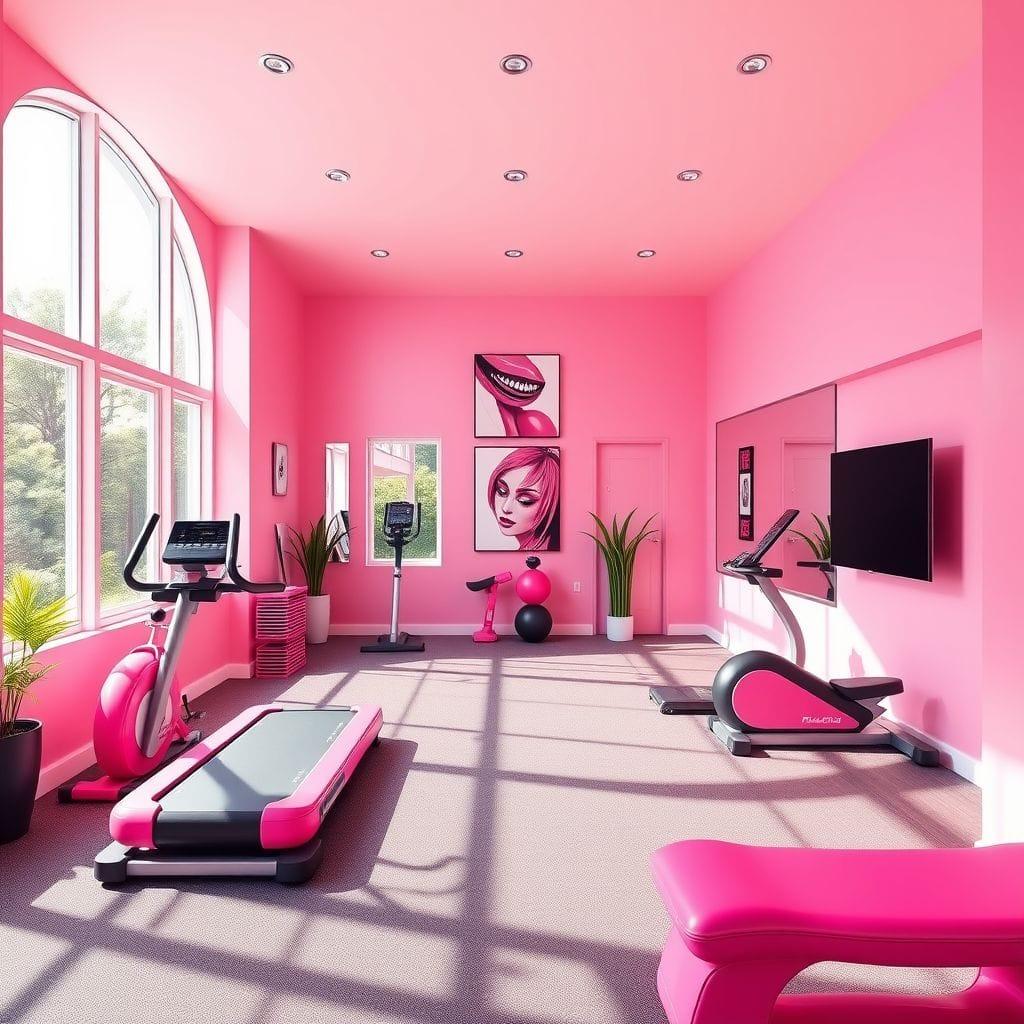 Hot Pink Home Gym design example 2