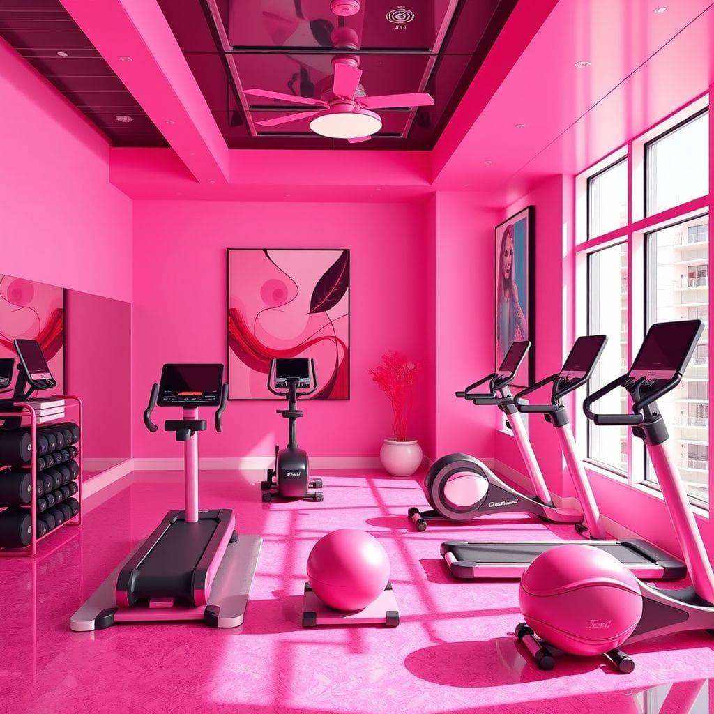 Hot Pink Home Gym design example 3