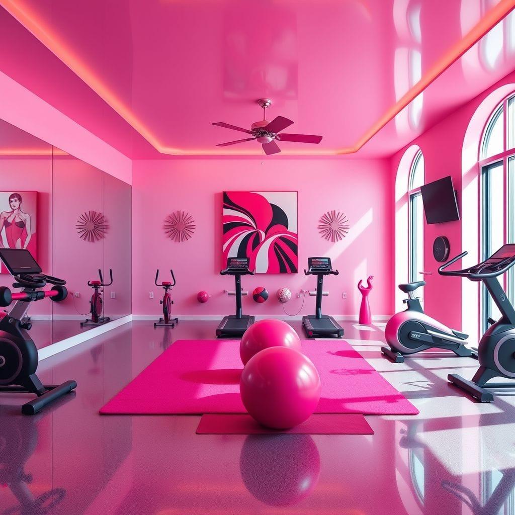 Hot Pink Home Gym design example 4