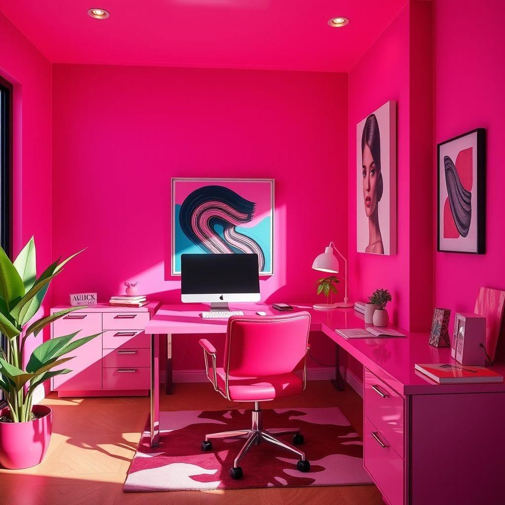 Hot Pink Home Office design example 2