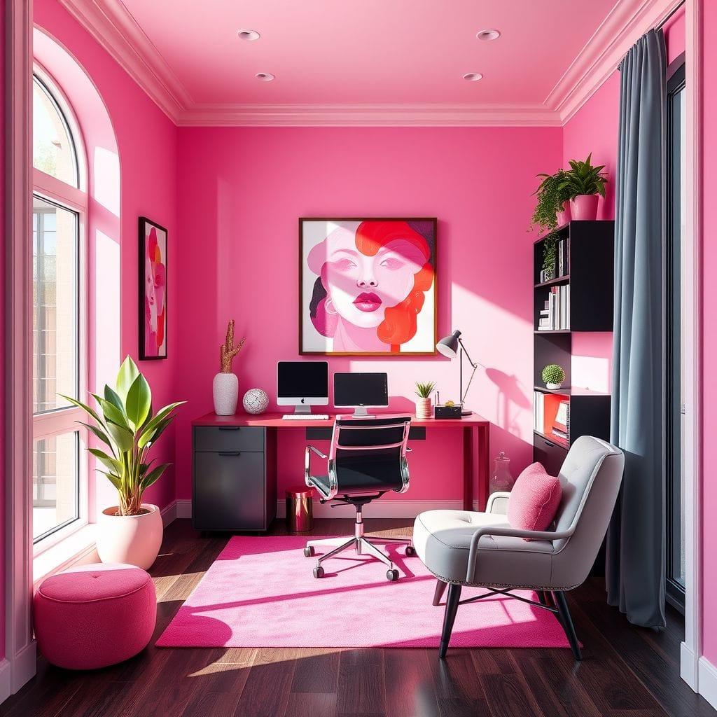 Hot Pink Home Office design example 3