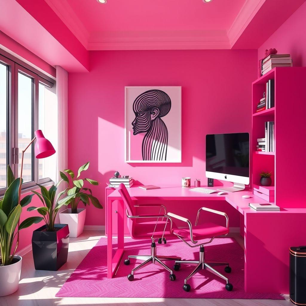 Hot Pink Home Office design example 4