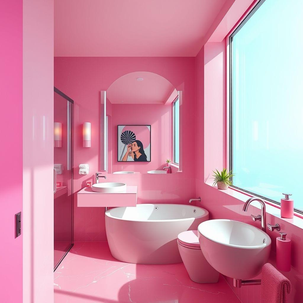 Hot Pink Hotel Bathroom design example 2
