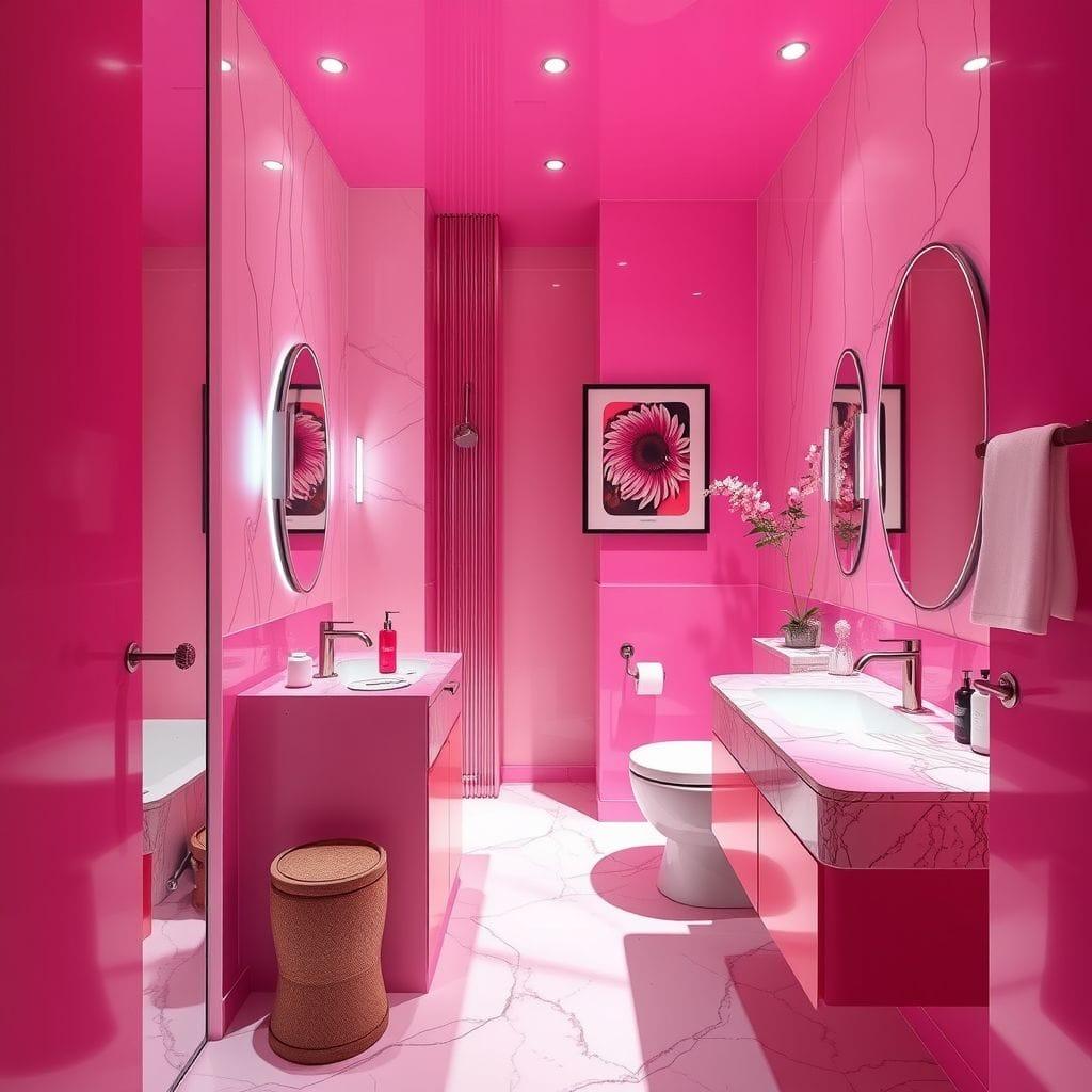 Hot Pink Hotel Bathroom design example 4