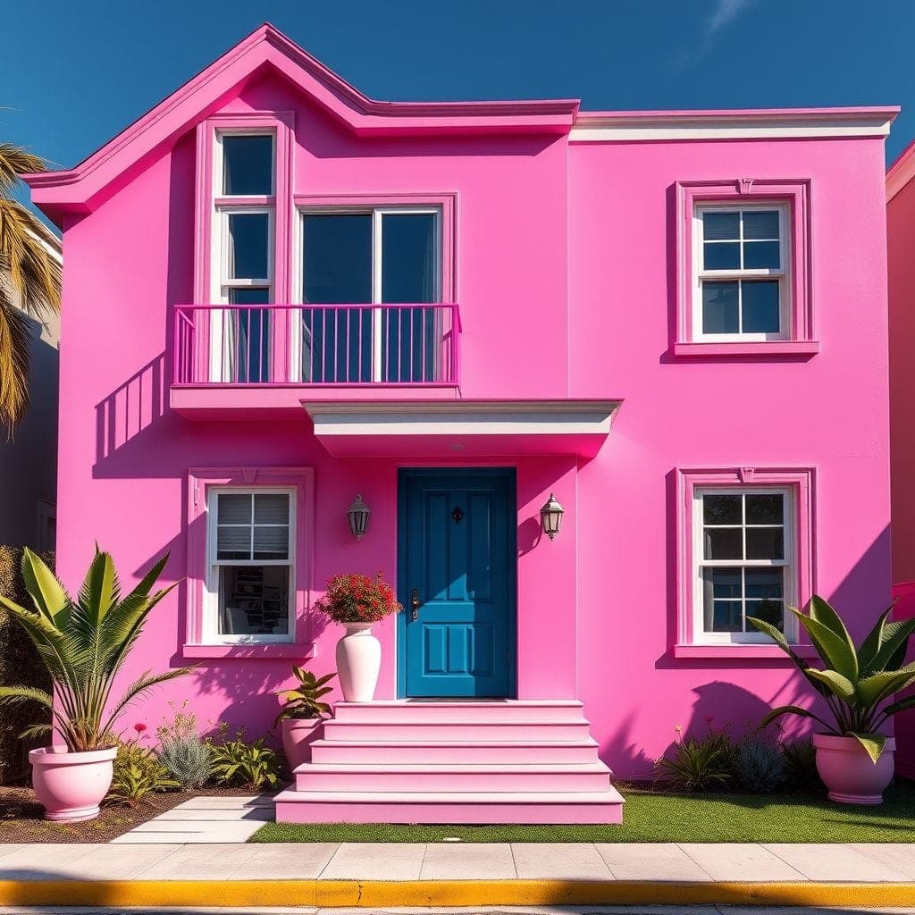Hot Pink House Exterior design example 4