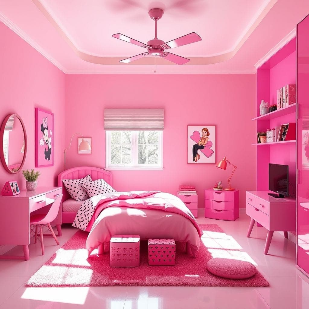 Hot Pink Kids Room design example 3