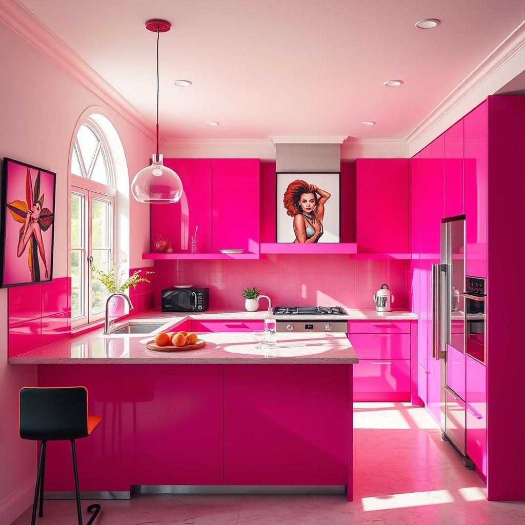 Hot Pink Kitchen design example 1
