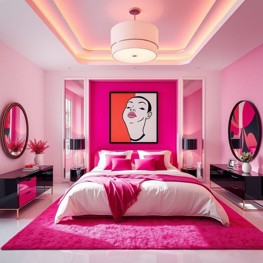Hot Pink Master Bedroom design example 2