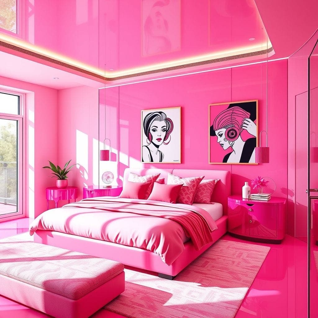 Hot Pink Master Bedroom design example 4
