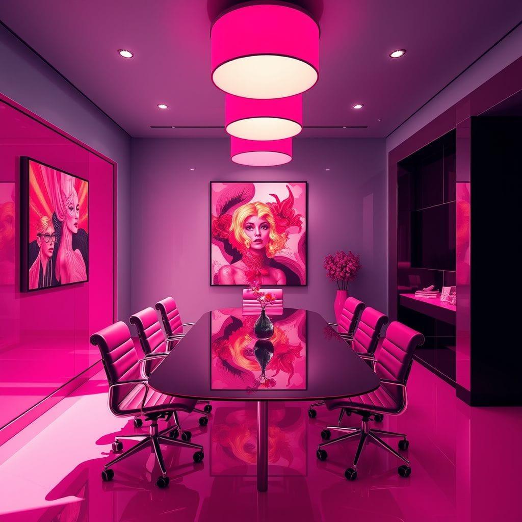 Hot Pink Meeting Room design example 1