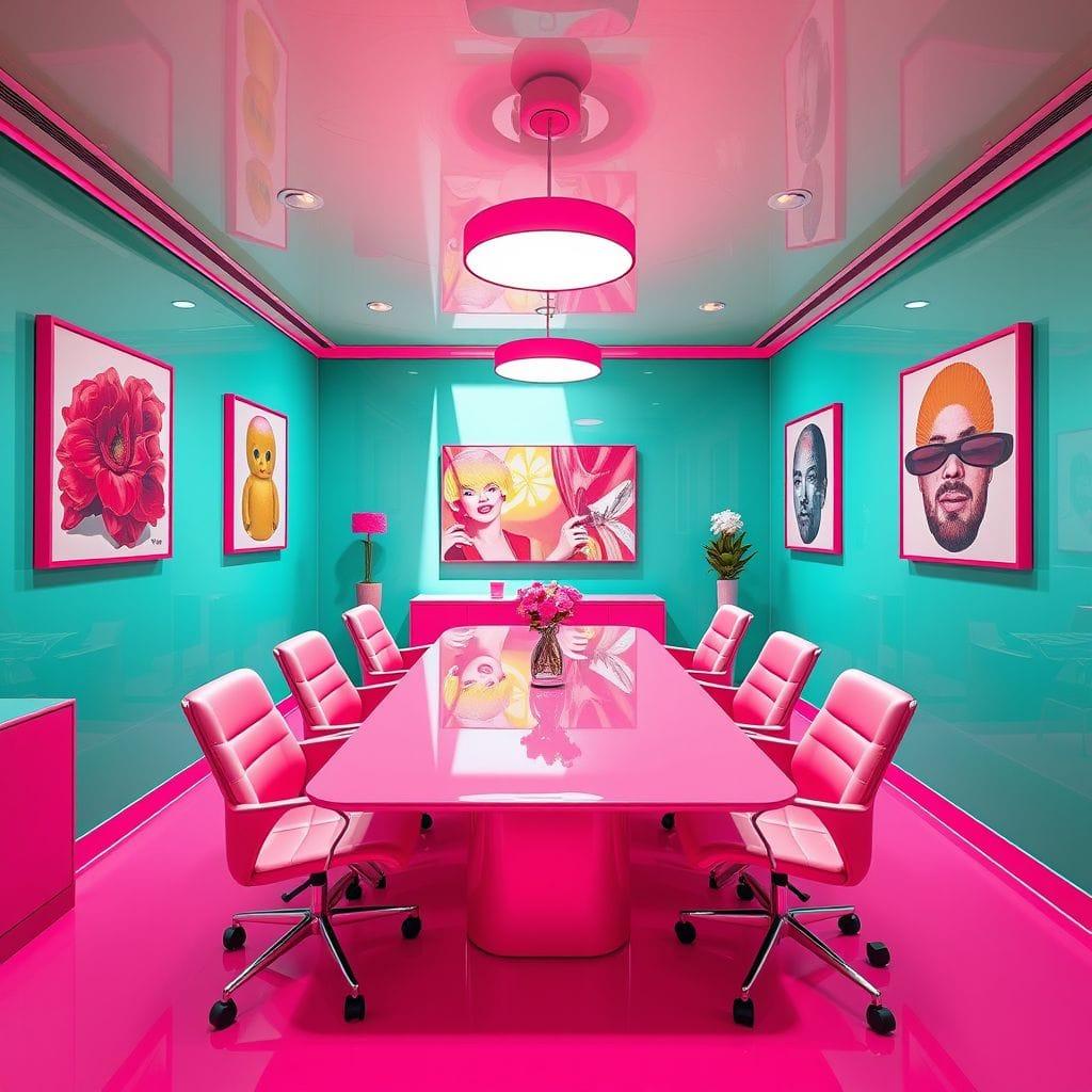 Hot Pink Meeting Room design example 2