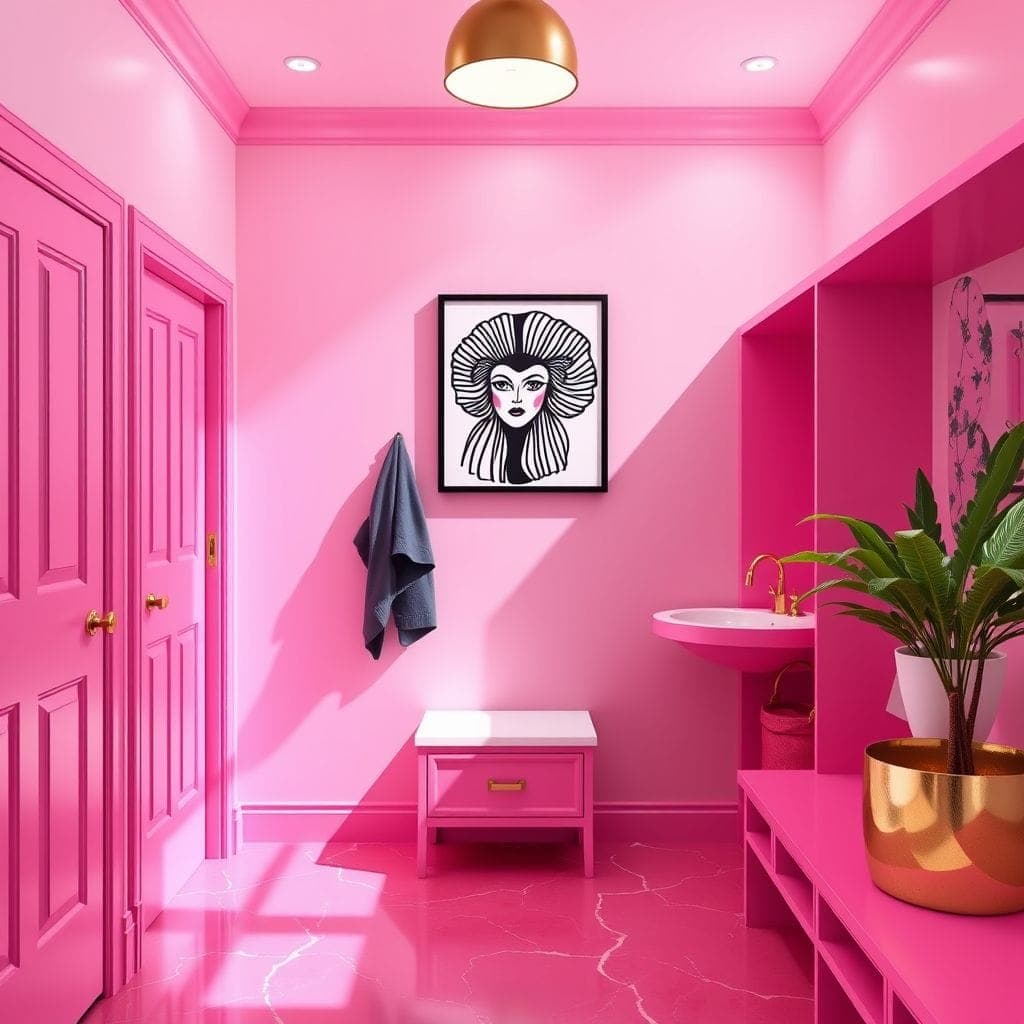 Hot Pink Mudroom design example 1