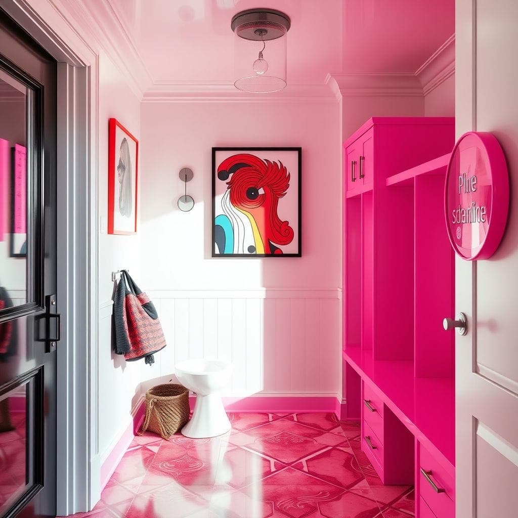 Hot Pink Mudroom design example 2