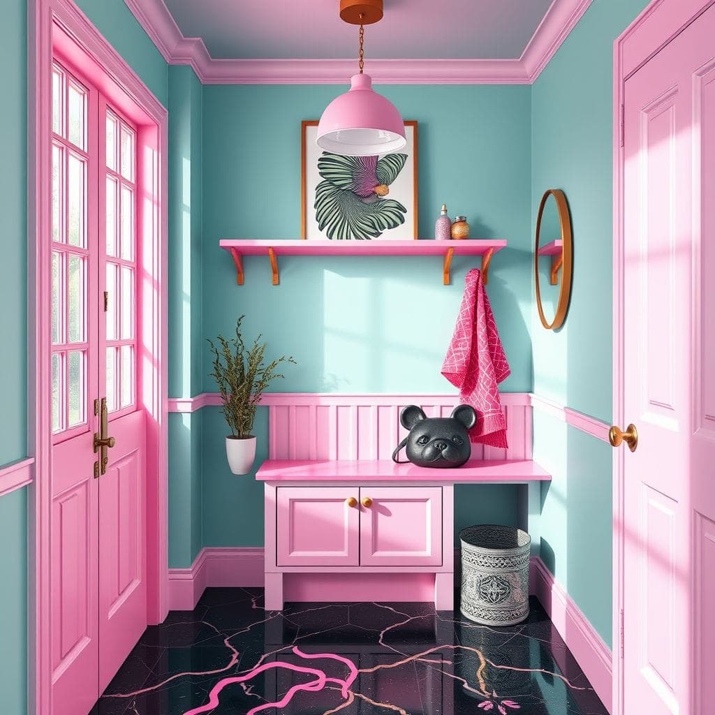 Hot Pink Mudroom design example 3